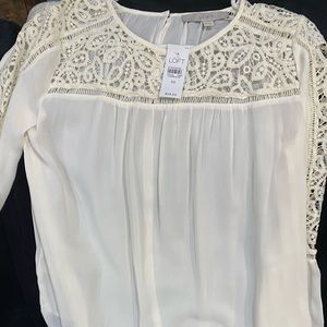 Loft XS off white beige shirt NWT